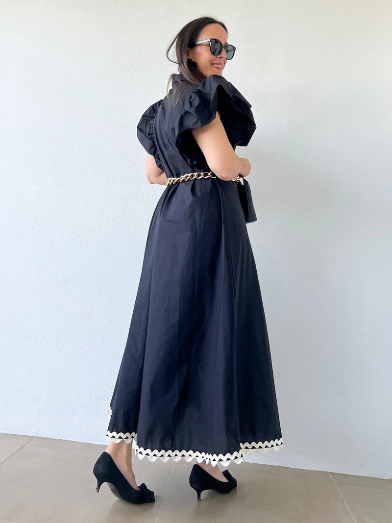 JORDANA - VESTIDO CON MANGAS ABULLONADAS