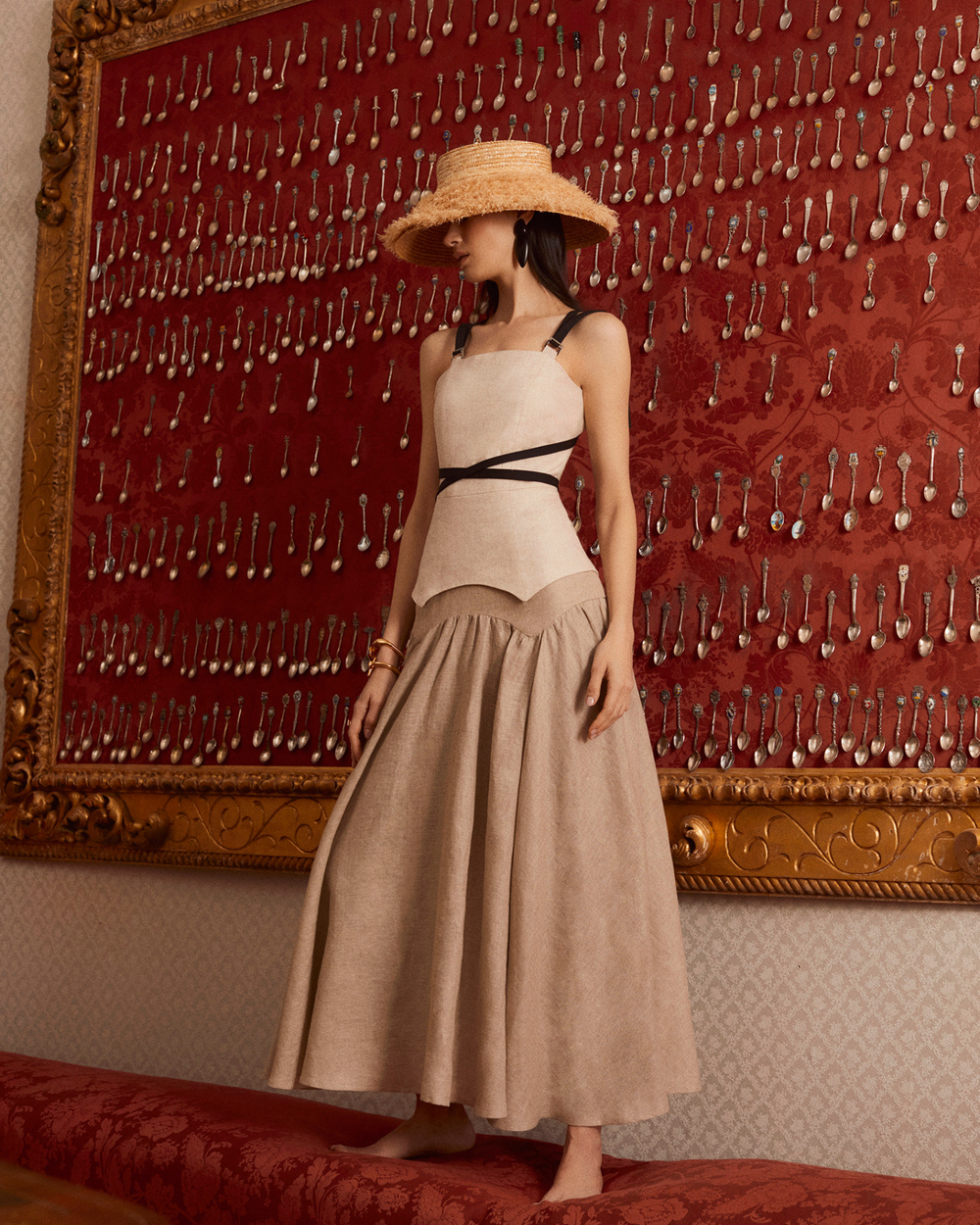 ALAIA - VESTIDO MIDI DE TIRANTES