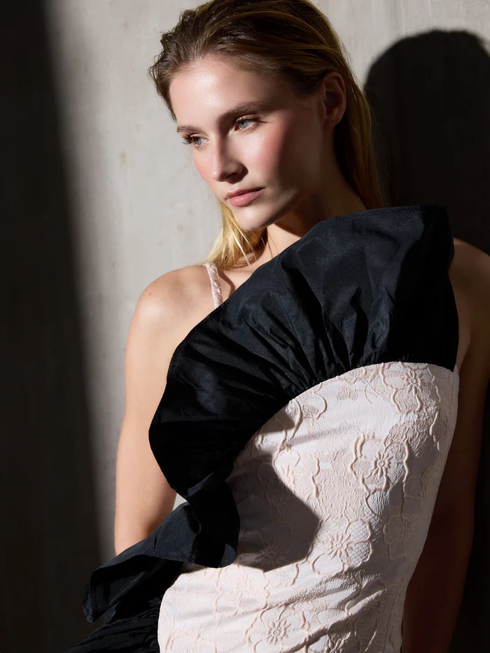 ASSUNTA - VESTIDO BICOLOR CON VOLANTES