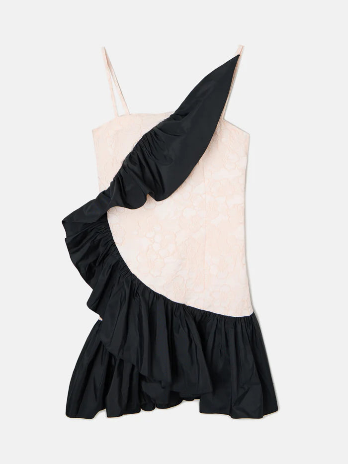ASSUNTA - VESTIDO BICOLOR CON VOLANTES