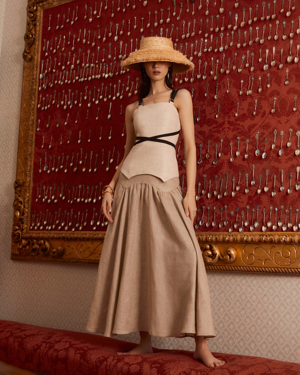 ALAIA - VESTIDO MIDI DE TIRANTES