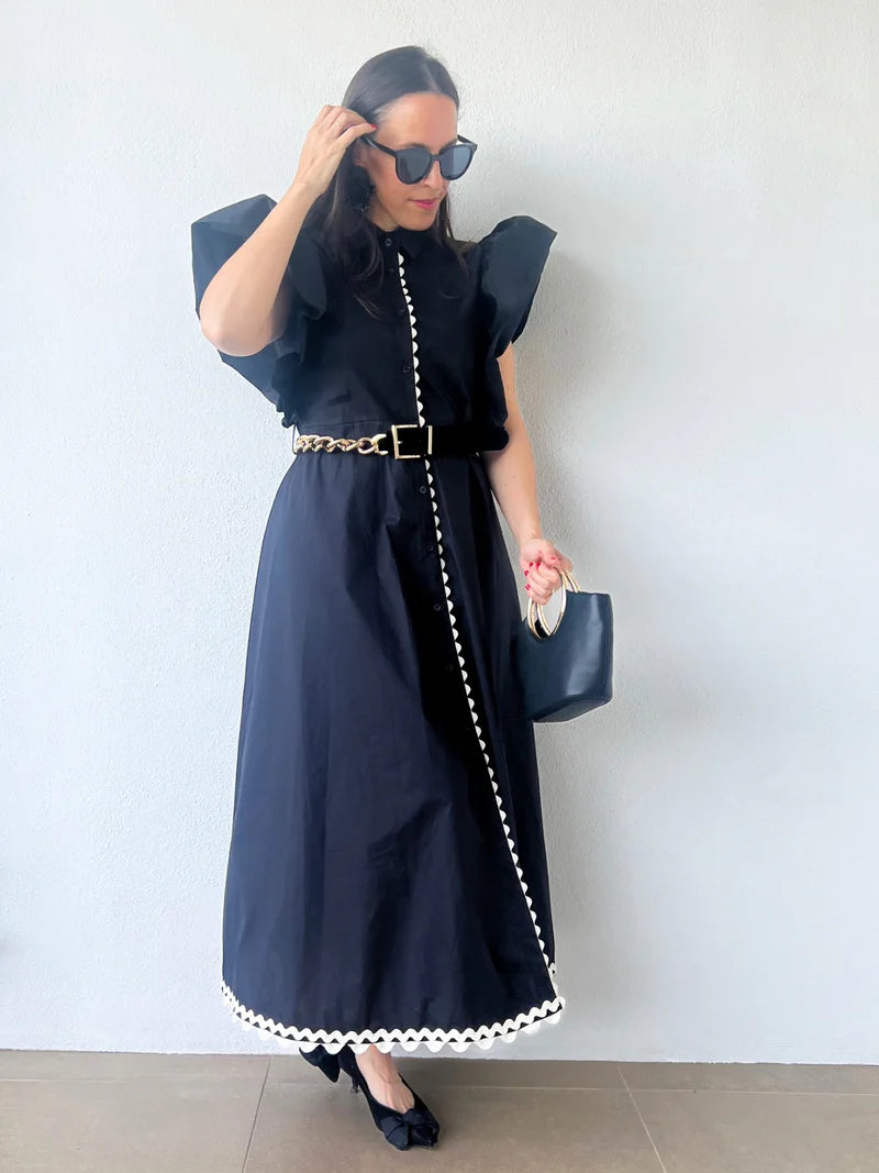 JORDANA - VESTIDO CON MANGAS ABULLONADAS