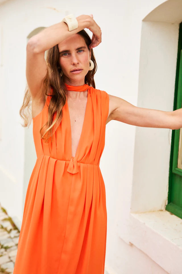 PRIMITIVA - VESTIDO LARGO CON ESCOTE HALTER