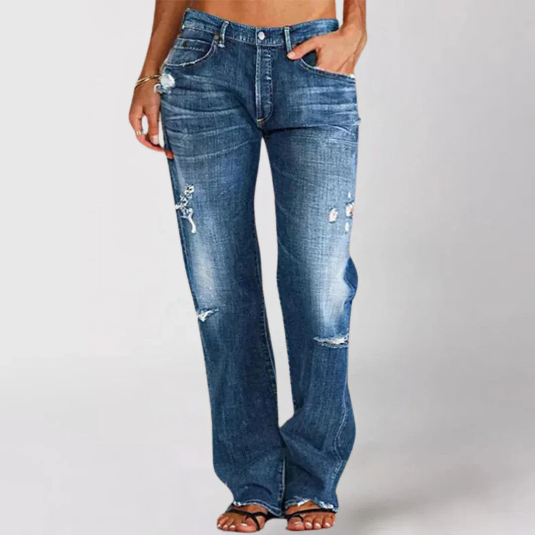 INDIRA - JEANS CON EFECTO DESGASTADO