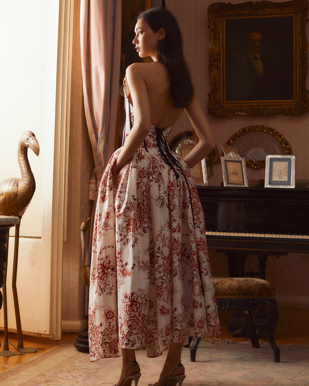 ROSARIO - VESTIDO LARGO FLORAL TIPO CORSÉ