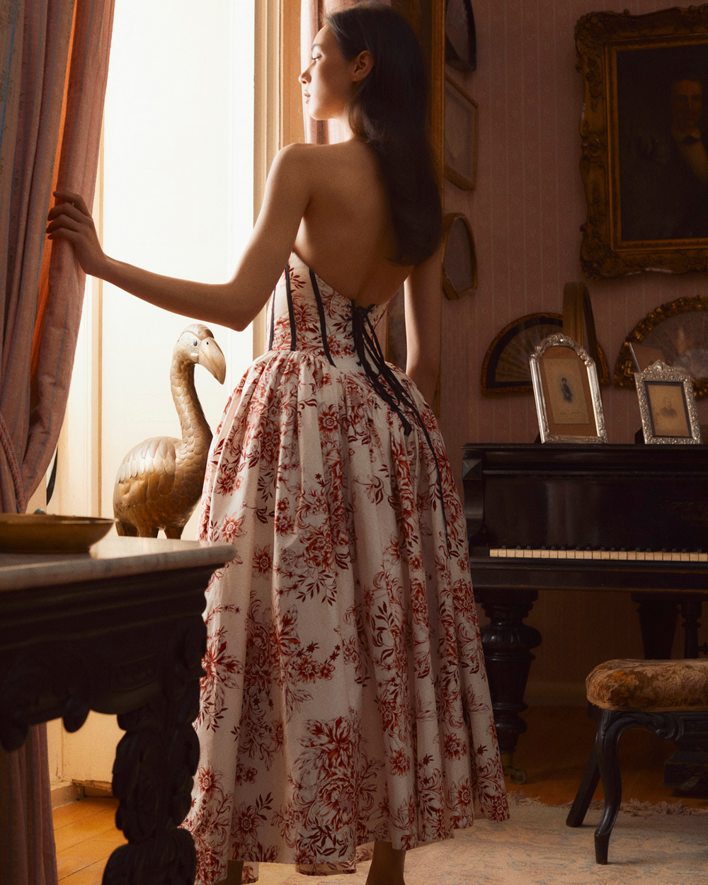 ROSARIO - VESTIDO LARGO FLORAL TIPO CORSÉ