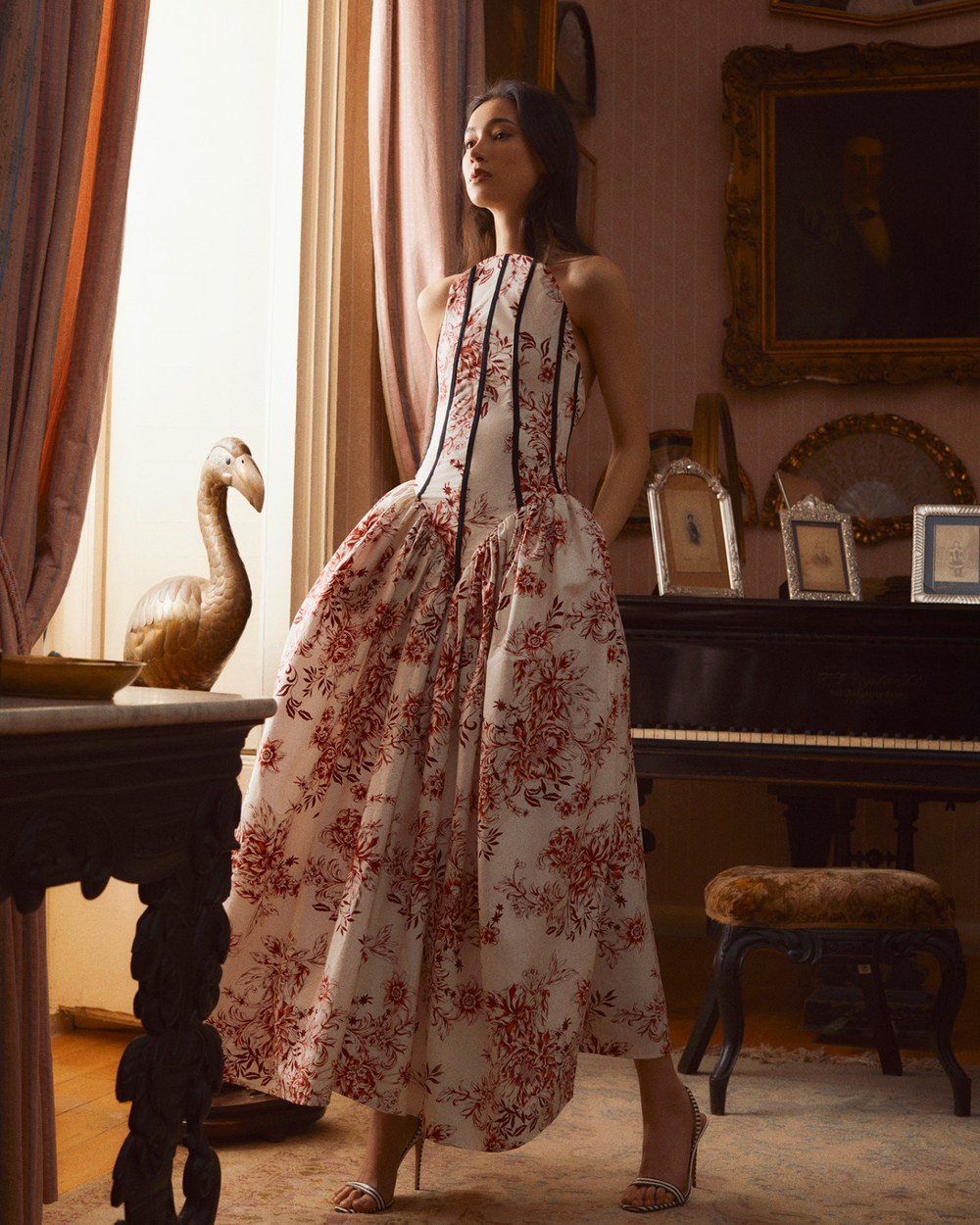 ROSARIO - VESTIDO LARGO FLORAL TIPO CORSÉ