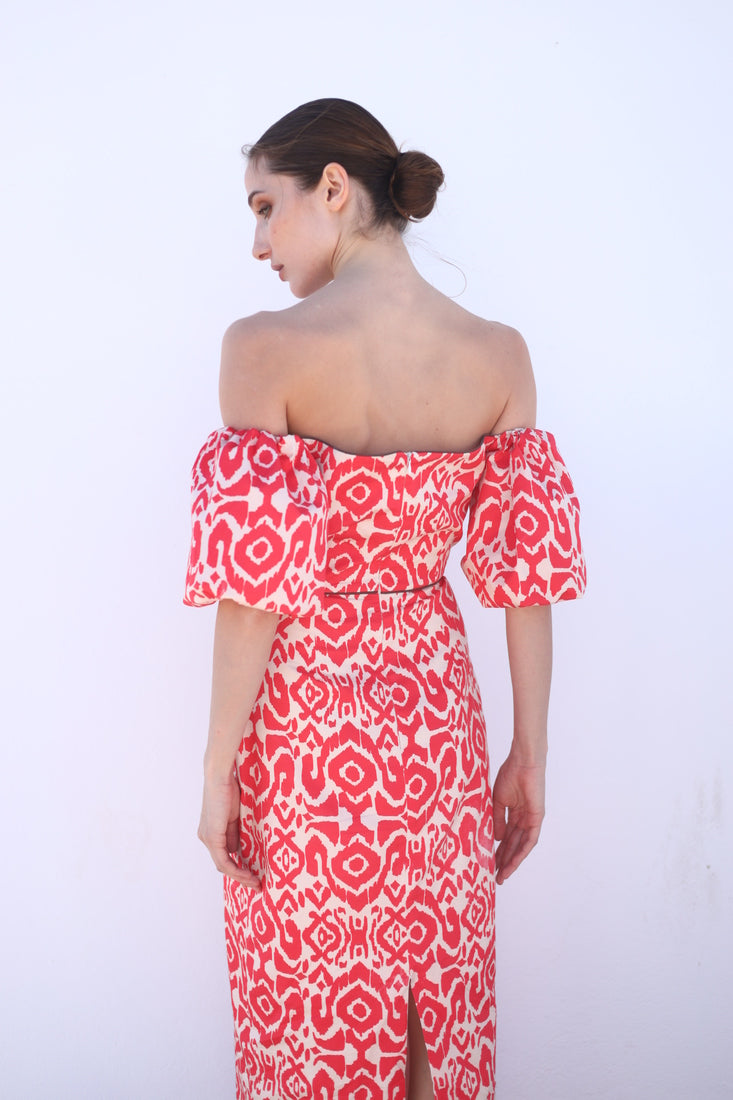 ARES - VESTIDO CON MANGAS ABULLONADAS