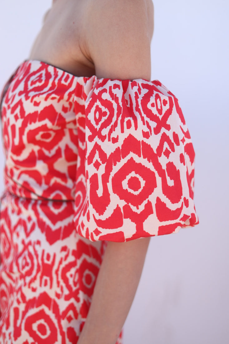 ARES - VESTIDO CON MANGAS ABULLONADAS