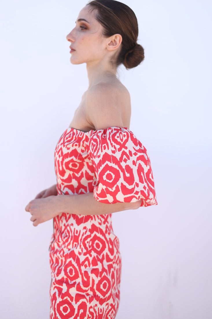 ARES - VESTIDO CON MANGAS ABULLONADAS
