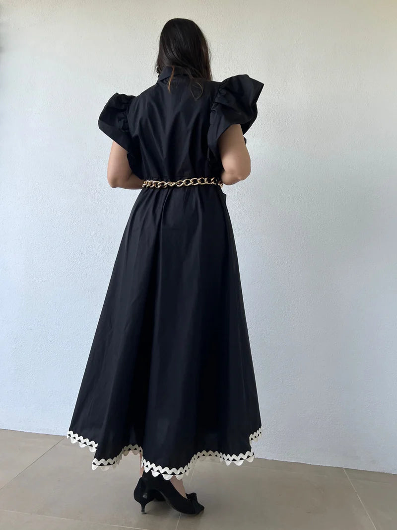 JORDANA - VESTIDO CON MANGAS ABULLONADAS