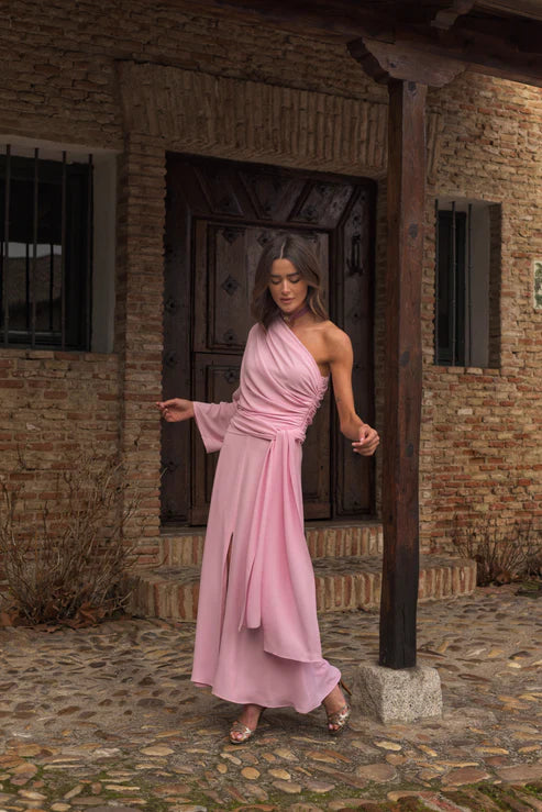 VICKY - CONJUNTO DE BLUSA Y FALDA CON ABERTURA