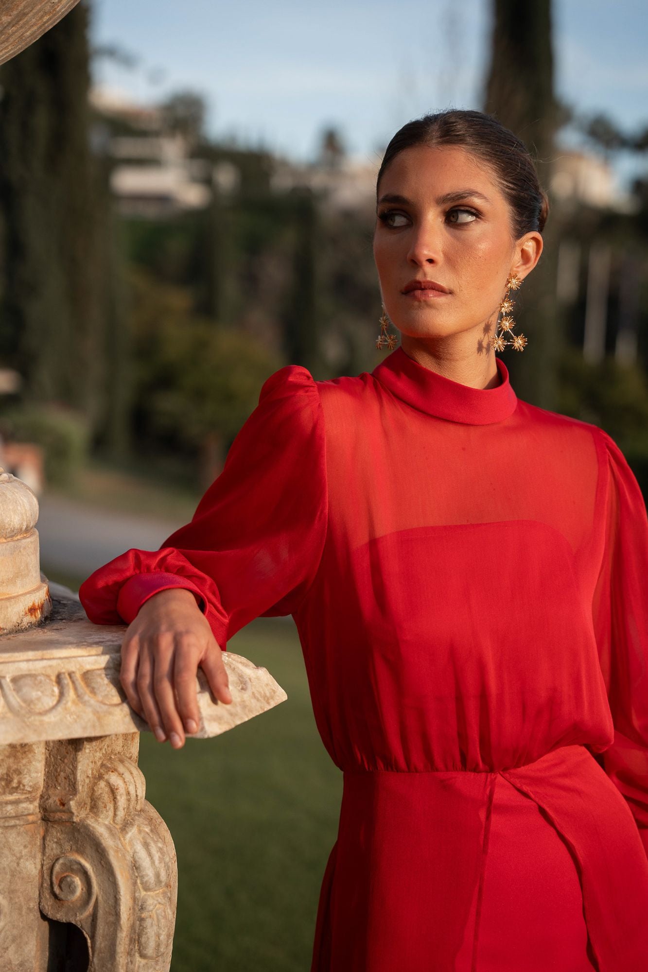 AGRIPINA - VESTIDO DOBLE EN CREPE Y GASA