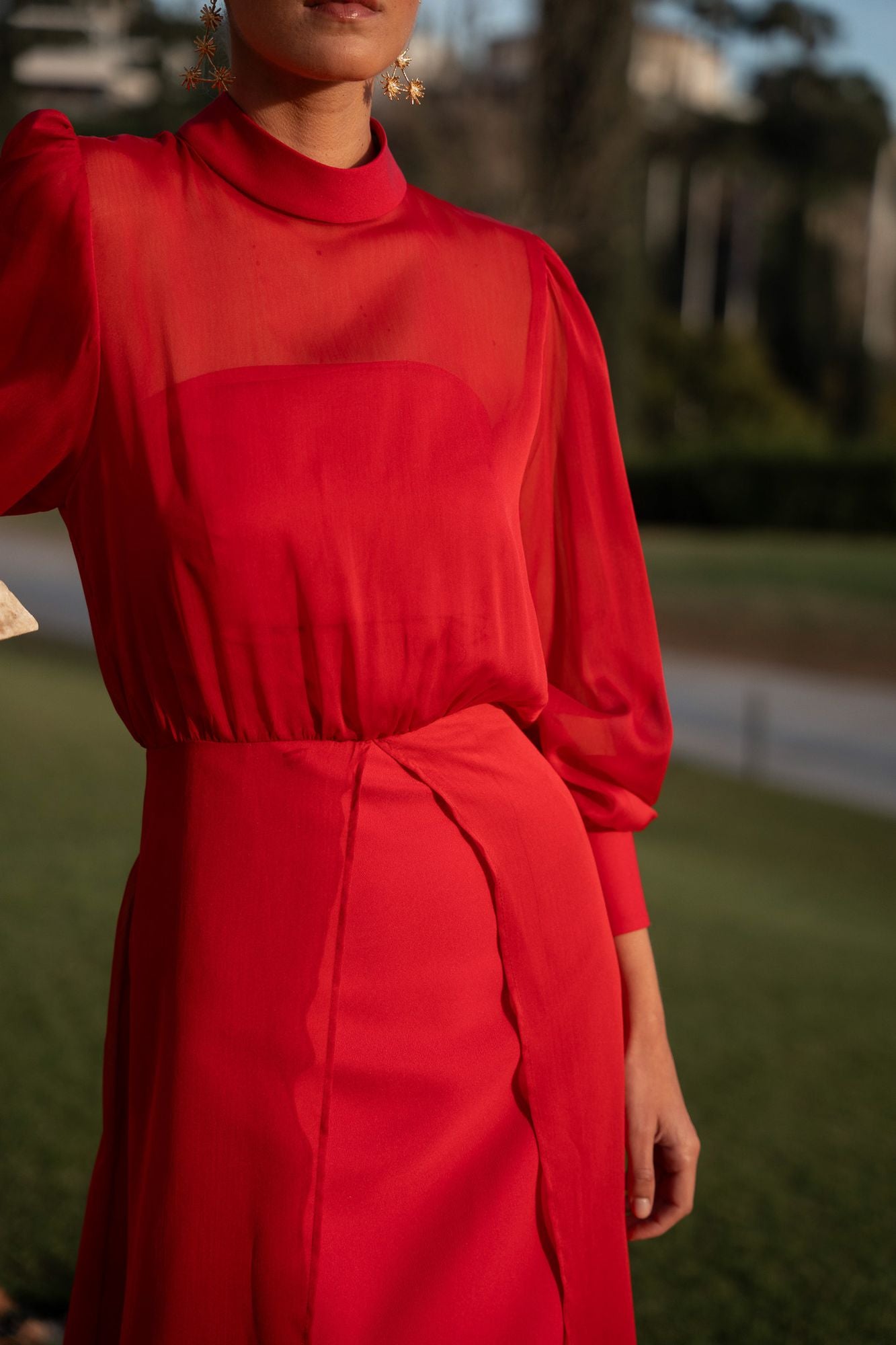 AGRIPINA - VESTIDO DOBLE EN CREPE Y GASA