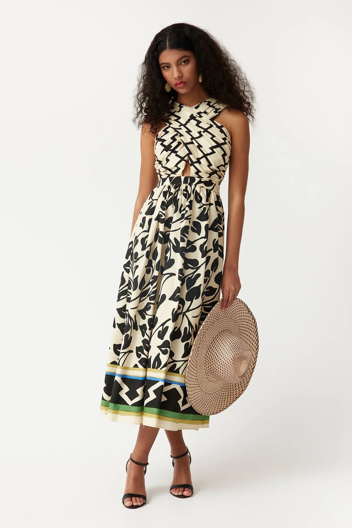 JACOBA - VESTIDO CRUZADO ESTAMPADO MIDI