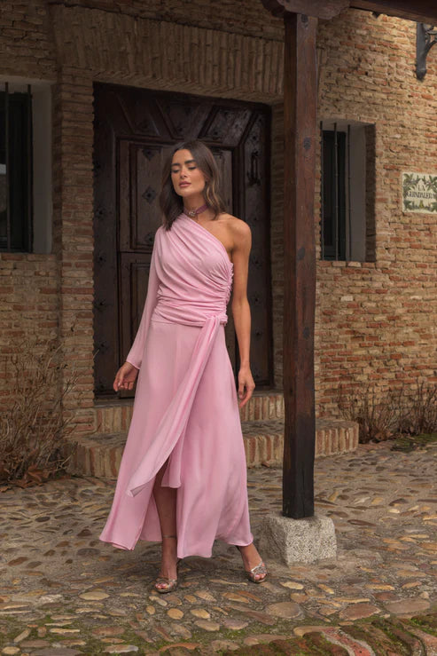 VICKY - CONJUNTO DE BLUSA Y FALDA CON ABERTURA