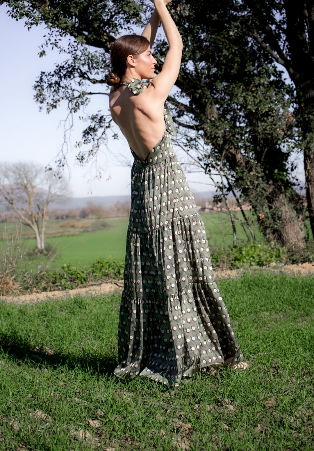 IVONNE - VESTIDO ESTAMPADO CON CUELLO HALTER