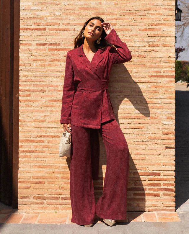 MODESTA - CONJUNTO DE BLAZER Y PANTALÓN EN JACQUARD