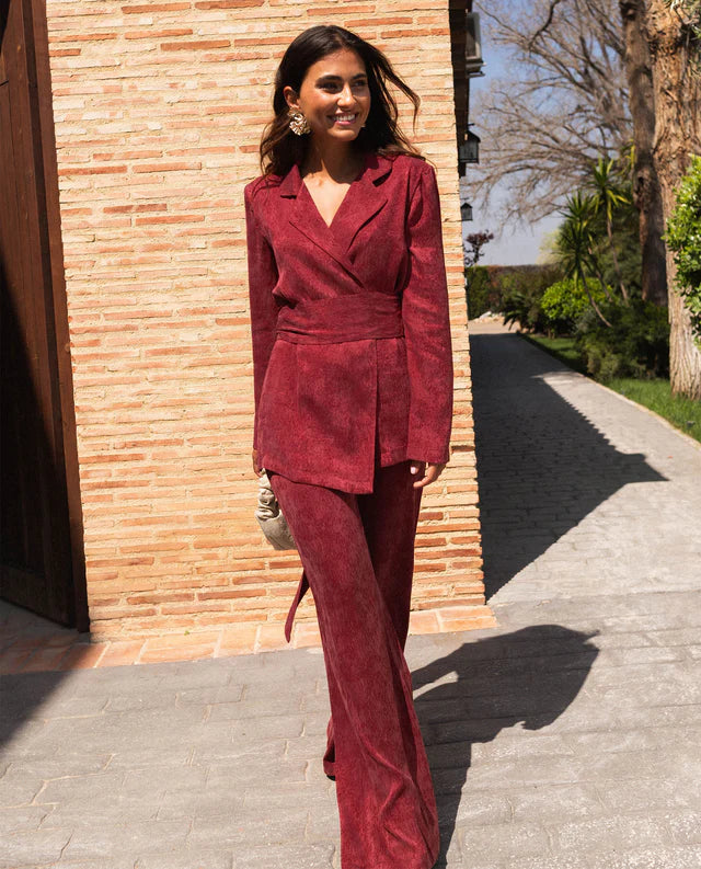 MODESTA - CONJUNTO DE BLAZER Y PANTALÓN EN JACQUARD