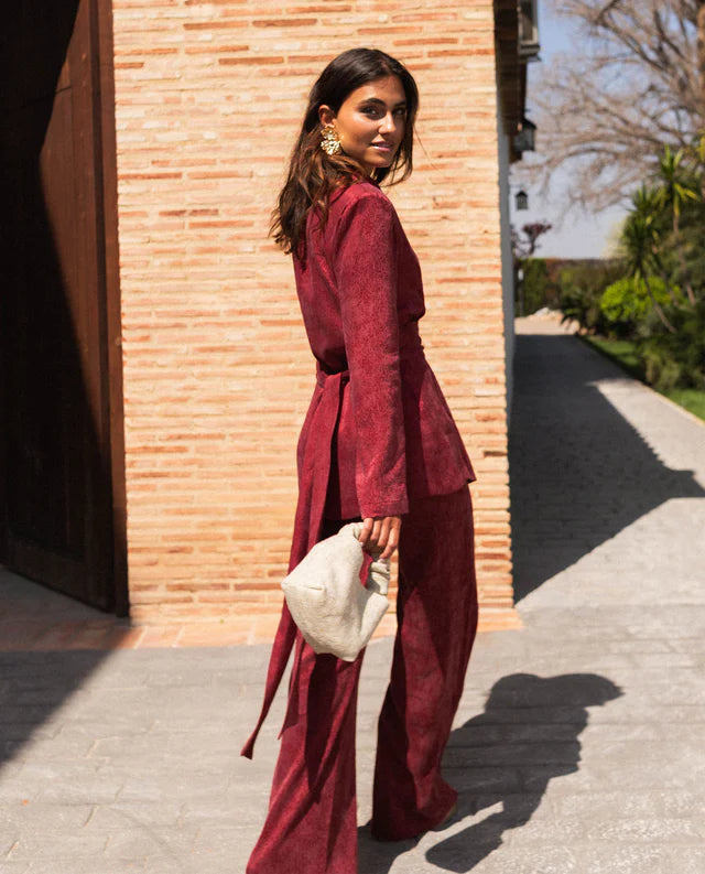 MODESTA - CONJUNTO DE BLAZER Y PANTALÓN EN JACQUARD