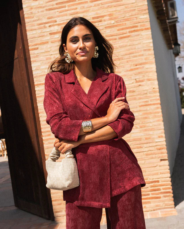 MODESTA - CONJUNTO DE BLAZER Y PANTALÓN EN JACQUARD