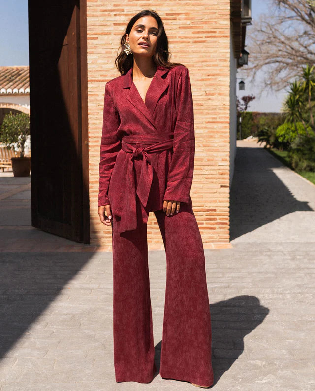 MODESTA - CONJUNTO DE BLAZER Y PANTALÓN EN JACQUARD