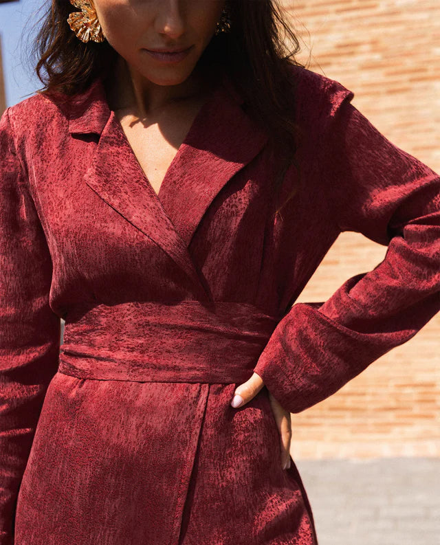 MODESTA - CONJUNTO DE BLAZER Y PANTALÓN EN JACQUARD