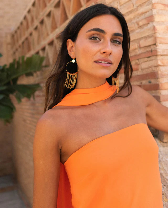 PIEDAD - VESTIDO MIDI CON FOULARD A JUEGO
