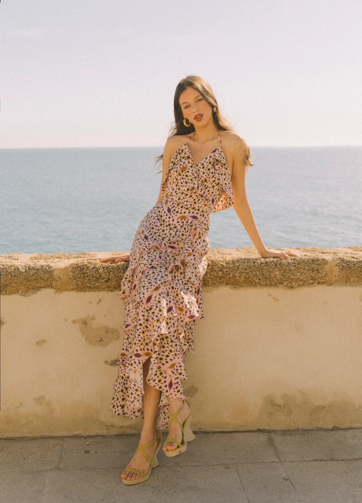 DIONISIA - VESTIDO CON TIRANTES Y VOLANTES