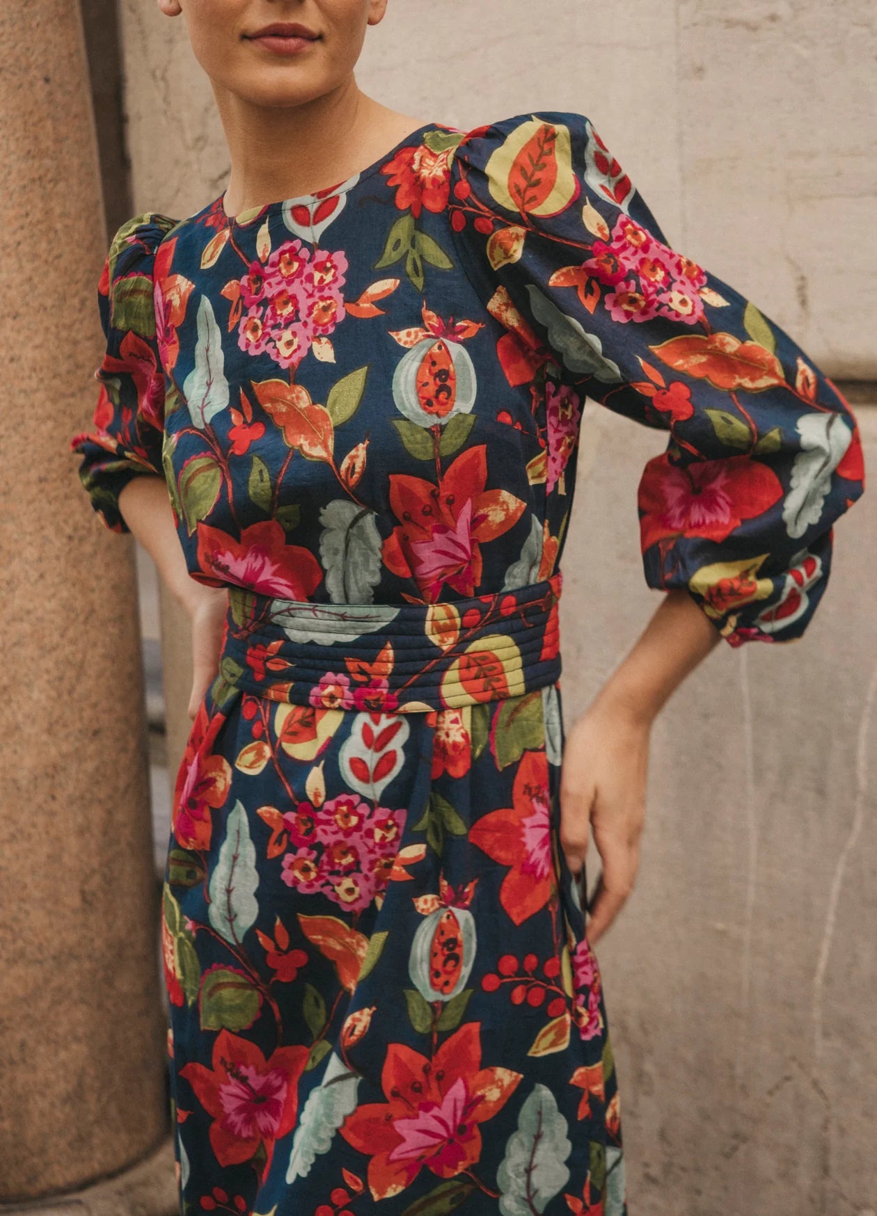 OLGA - VESTIDO MIDI ESTAMPADO