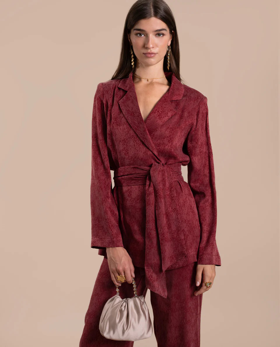 MODESTA - CONJUNTO DE BLAZER Y PANTALÓN EN JACQUARD