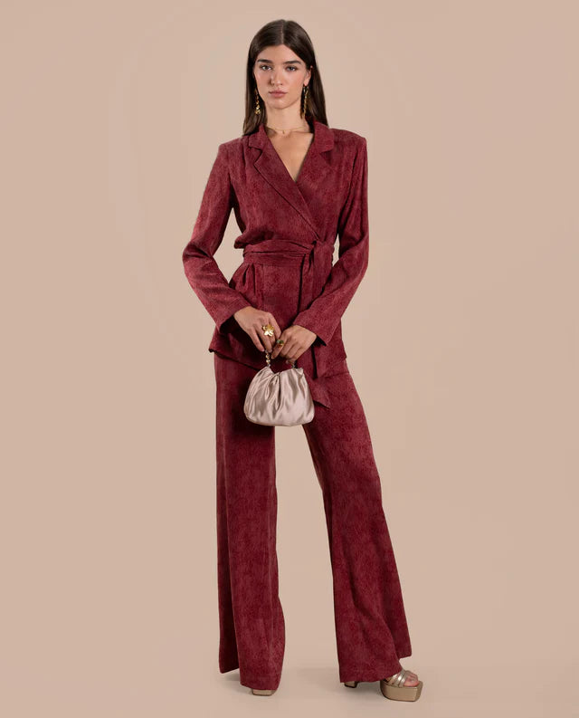 MODESTA - CONJUNTO DE BLAZER Y PANTALÓN EN JACQUARD