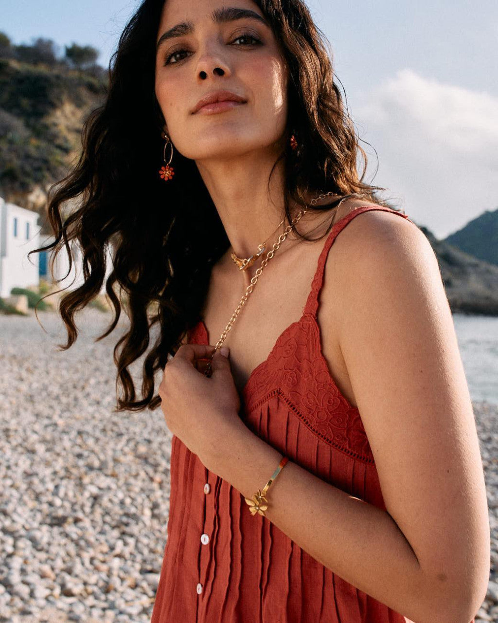 LUDIVINA - CONJUNTO DE TOP Y FALDA MIDI DE LINO