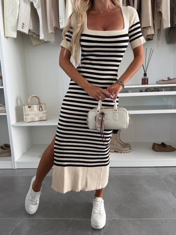 CONCHA - VESTIDO MIDI AJUSTADO DE CANALÉ