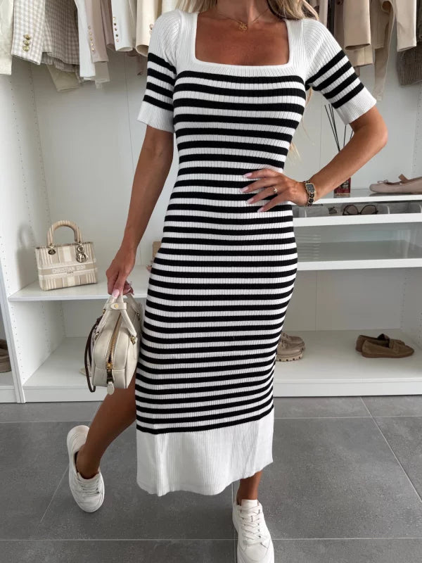 CONCHA - VESTIDO MIDI AJUSTADO DE CANALÉ