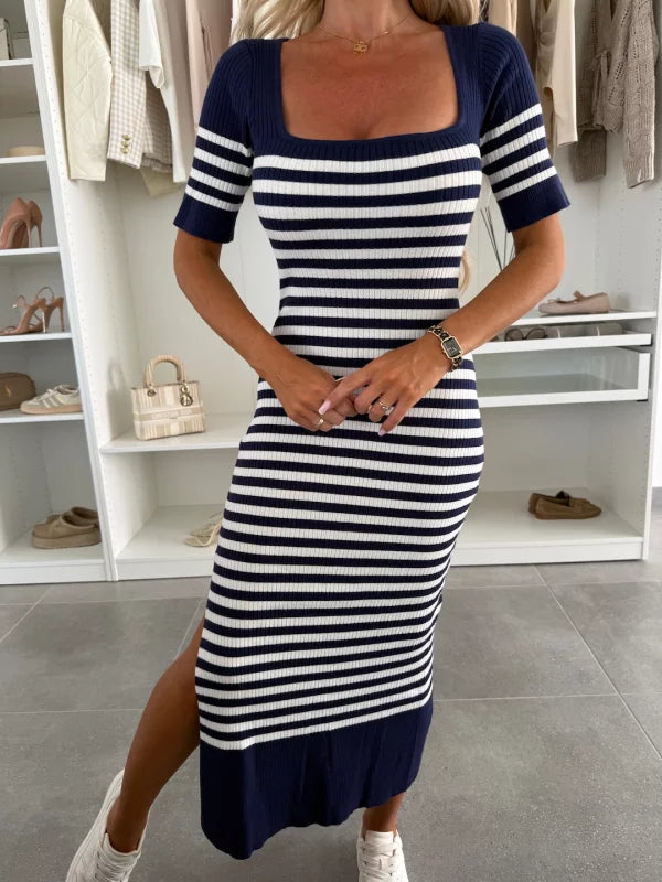 CONCHA - VESTIDO MIDI AJUSTADO DE CANALÉ