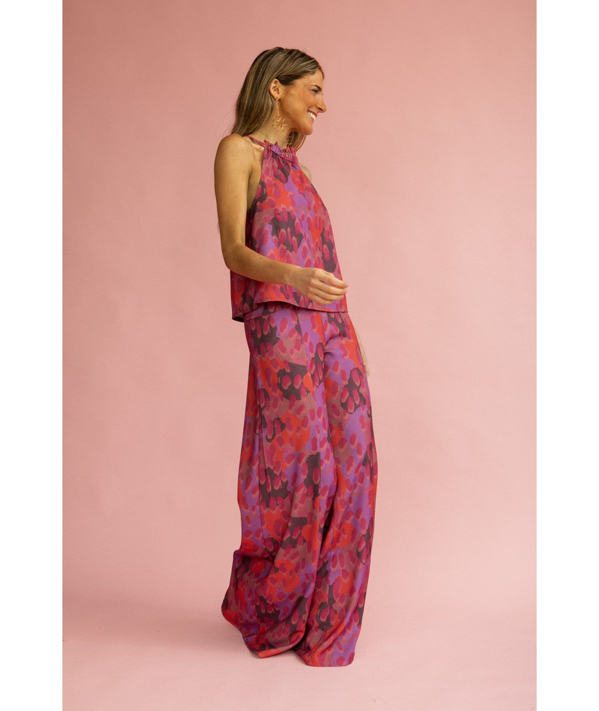 BERNARDA - CONJUNTO DE TOP HALTER Y PANTALÓN PALAZZO