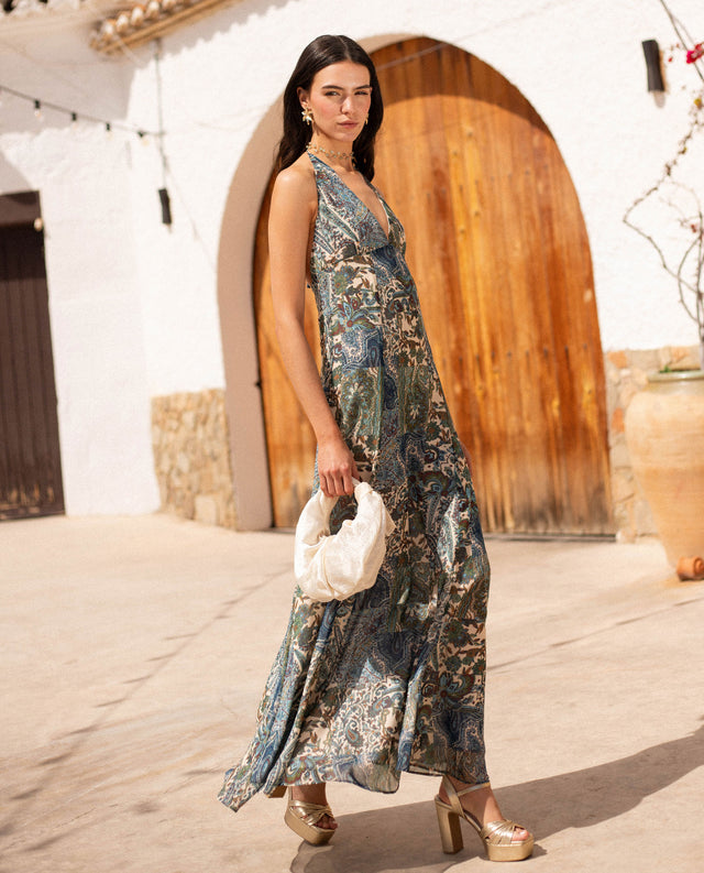 BASILIA - VESTIDO LARGO CON ESTAMPADO