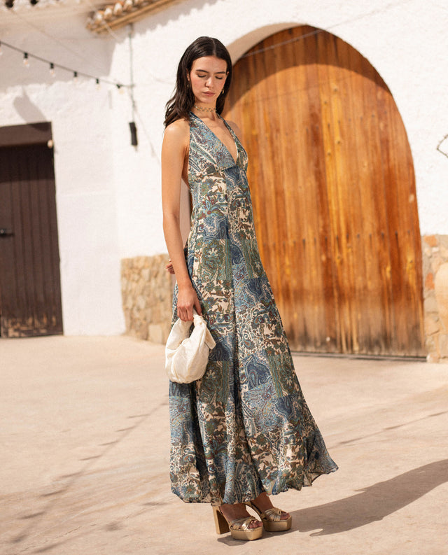 BASILIA - VESTIDO LARGO CON ESTAMPADO