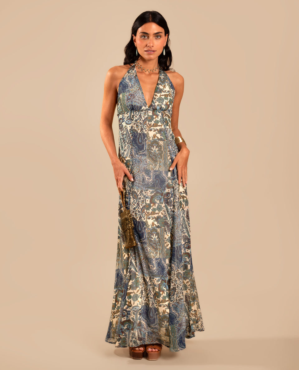 BASILIA - VESTIDO LARGO CON ESTAMPADO