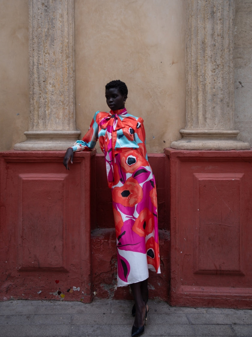 CLEMENTINA - VESTIDO MIDI CON ESTAMPADO