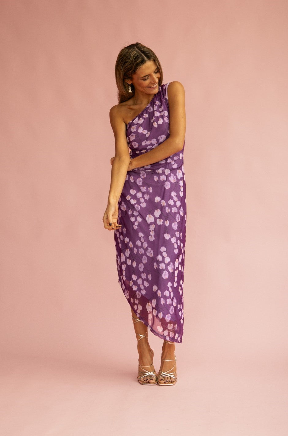 AMARANTA - VESTIDO ASIMÉTRICO ESTAMPADO