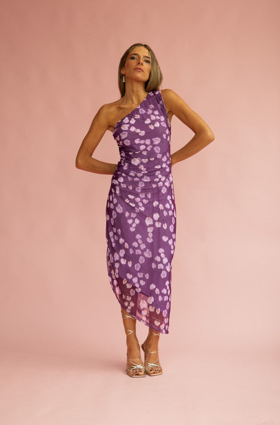 AMARANTA - VESTIDO ASIMÉTRICO ESTAMPADO