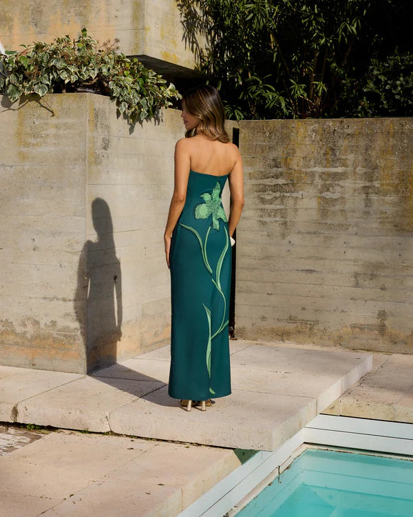 MAURICIA - VESTIDO PALABRA DE HONOR CON ESTAMPADO DE LIRIO