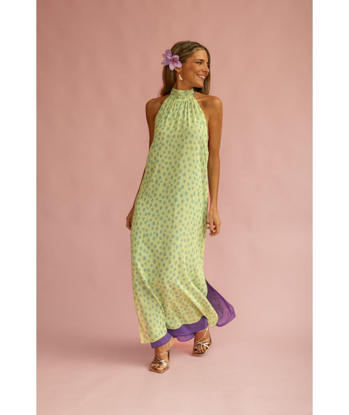 MARIAVI - VESTIDO REVERSIBLE CON LAZO AL CUELLO