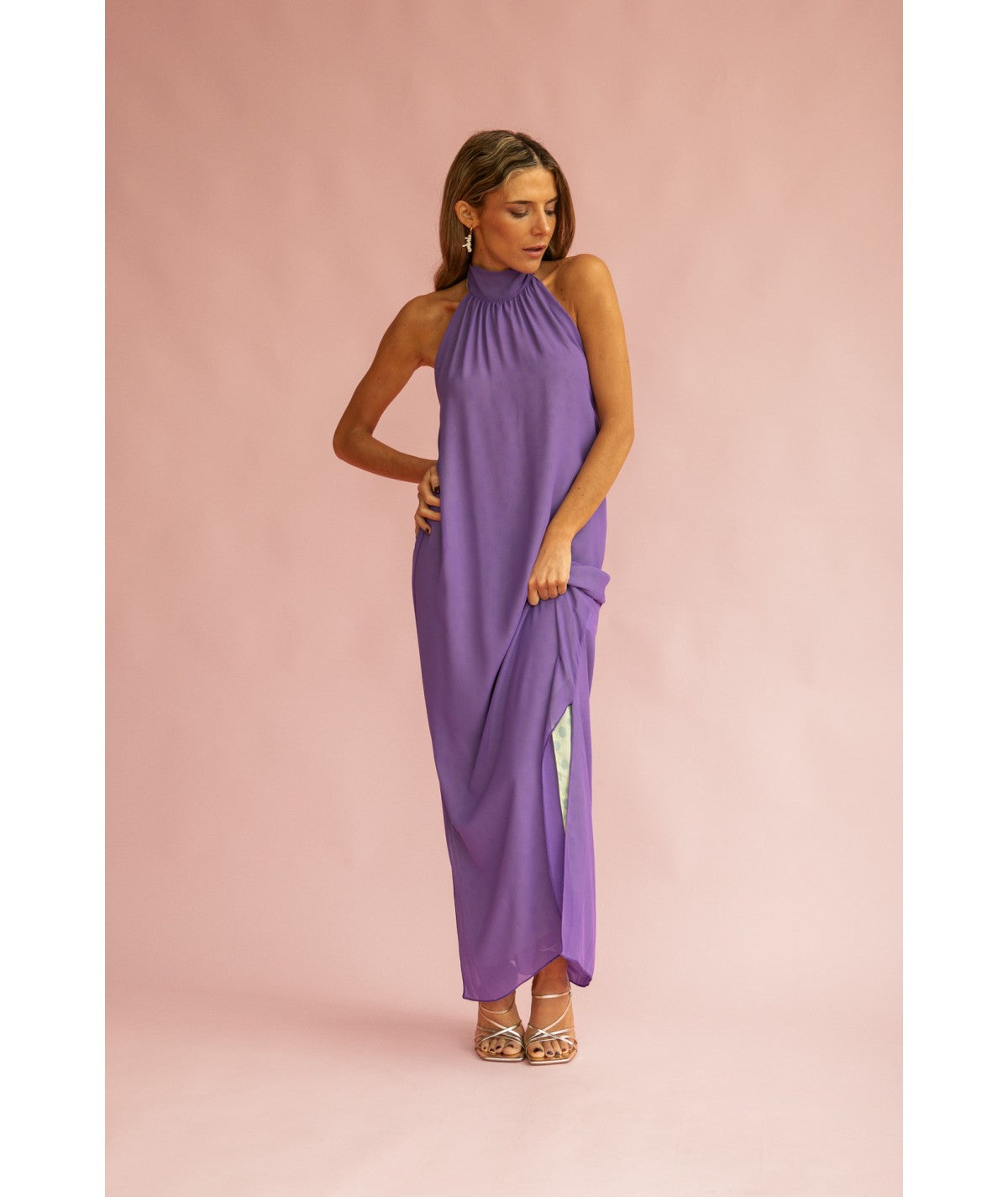 MARIAVI - VESTIDO REVERSIBLE CON LAZO AL CUELLO