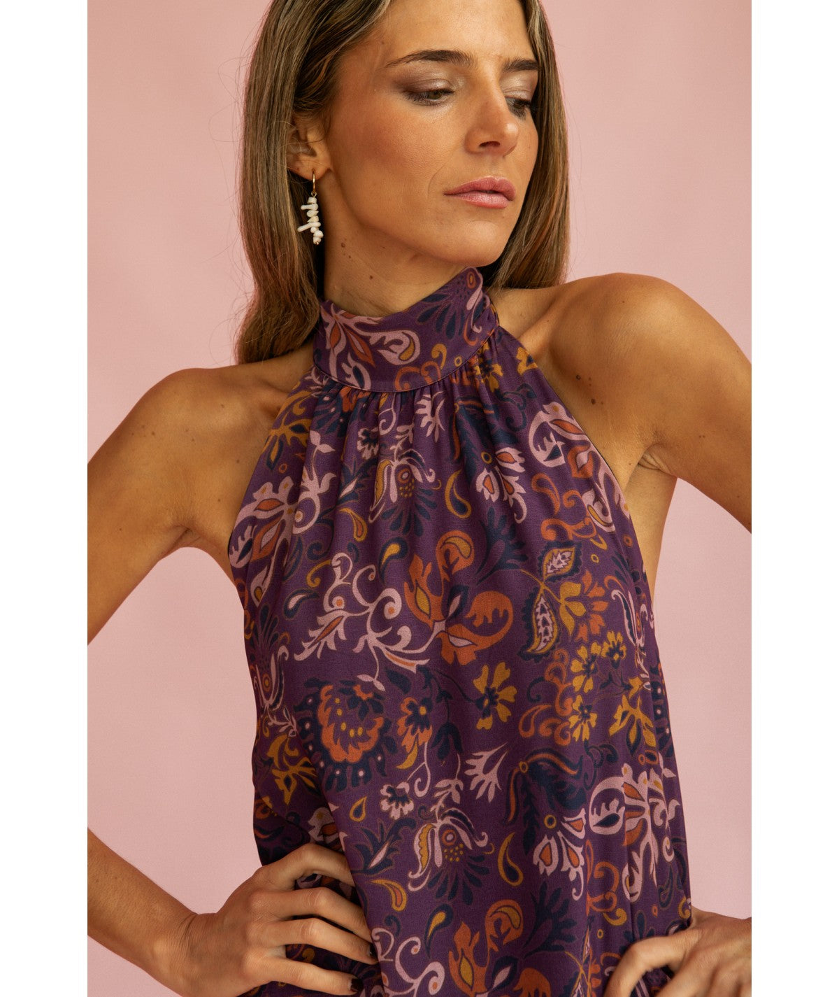 MARIAVI - VESTIDO REVERSIBLE CON LAZO AL CUELLO