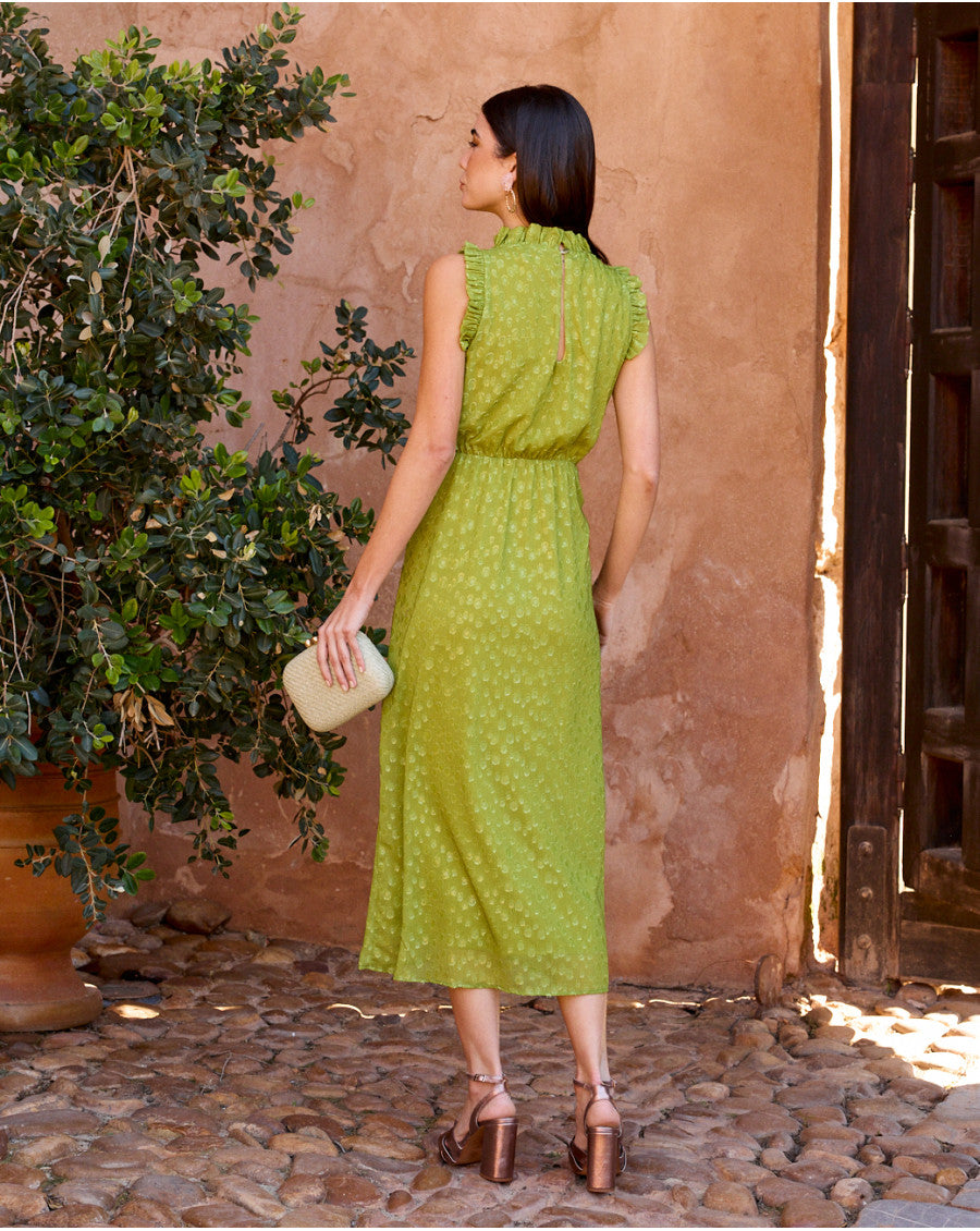 AROA - VESTIDO LARGO CON ESTAMPADO SUTIL