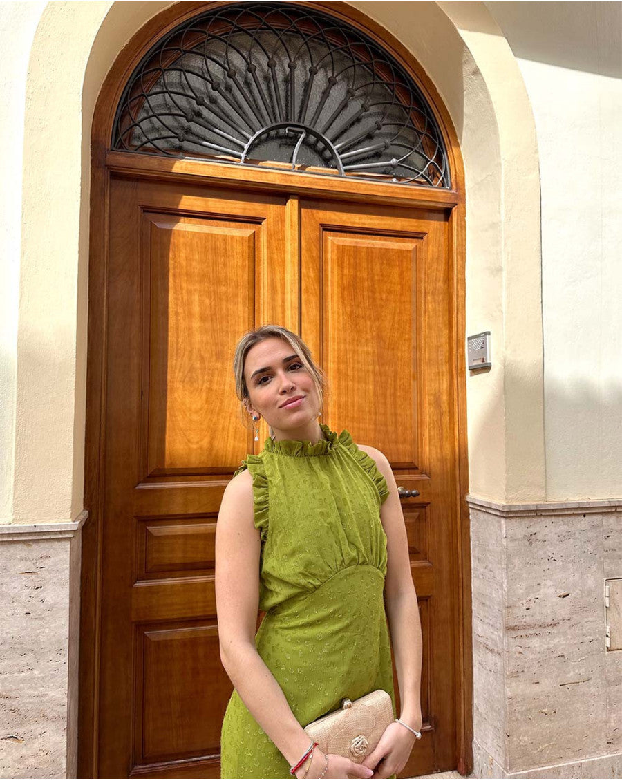 AROA - VESTIDO LARGO CON ESTAMPADO SUTIL