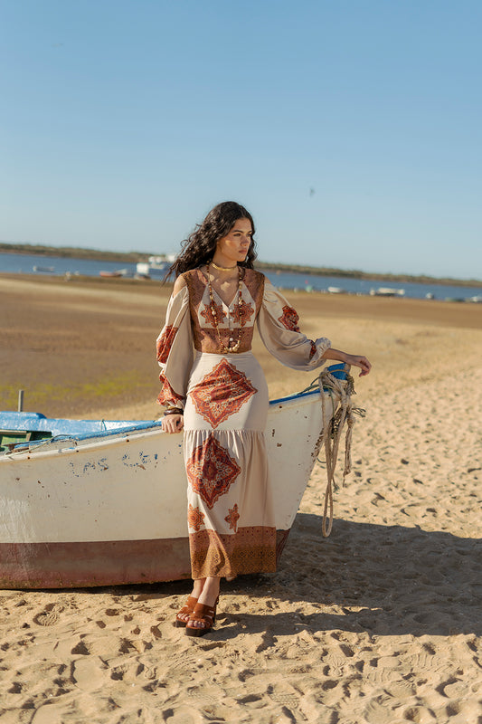 PIERINA - CONJUNTO ESTAMPADO DE FALDA Y TOP